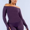 SPARK Seamless Off-the-Shoulder Long Sleeve Yoga Top | High-Stretch Workout Shirt OD6482