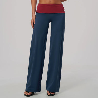 SPARK Women’s High-Waisted Color Block Fold-Over Yoga Pants ZC2585