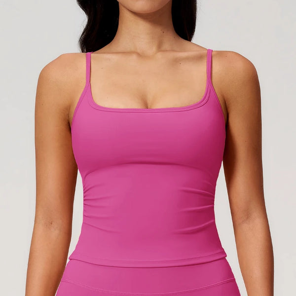 SPARK Square Neck Spaghetti Straps Yoga Fitness Tank Top ZC5555