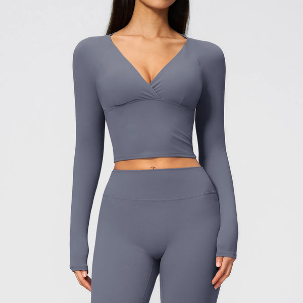 SPARK Women's Slim-Fit Long-Sleeve Yoga Top ZC4208