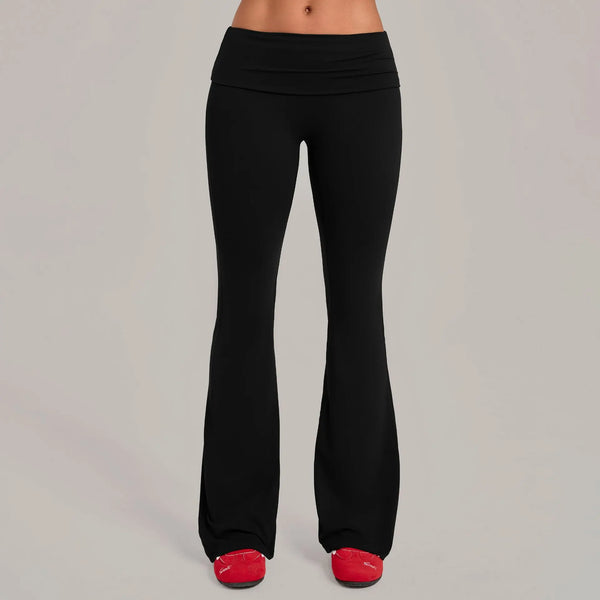 SPARK Women’s Fold-Over Waist Butt-Lifting Yoga Flare Pants TF2257