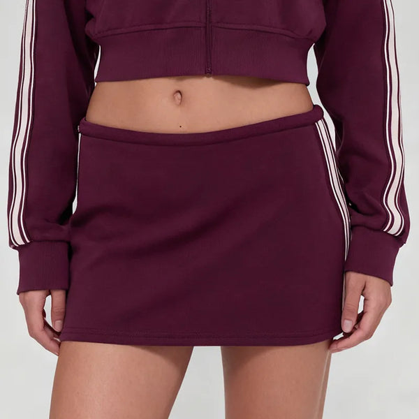 SPARK Women's Autumn/Winter Modal Air Layer White Stripe Short Skirt QY6607