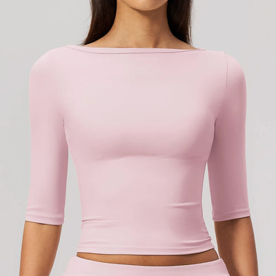 SPARK Women's Fitted Boat Neck Workout Shirt ZC8793