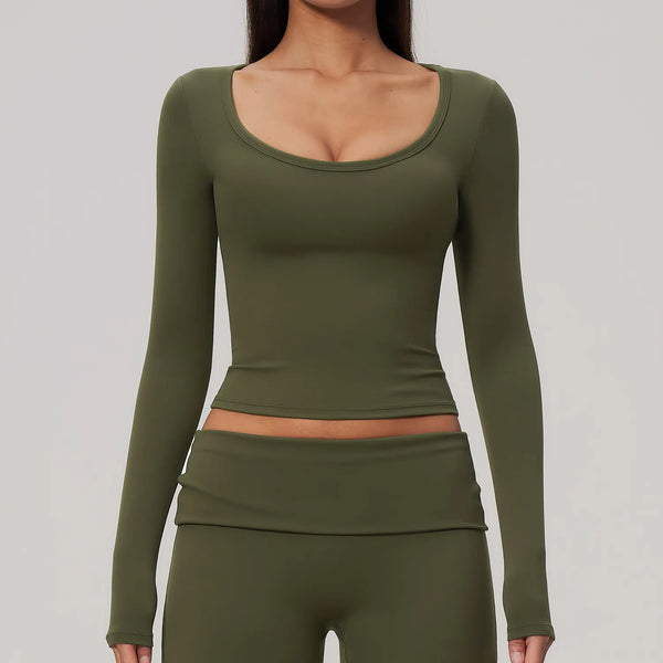 SPARK Women's Long-Sleeve High Stretch Slim-Fit Yoga Top ZC9599