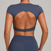 SPARK Women's Hollow Back Crop Yoga Short-Sleeve QS2590