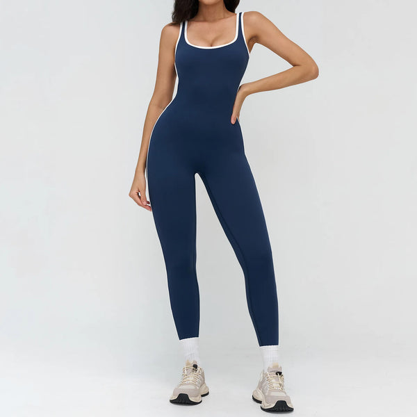 SPARK Naked Feel Yoga Bodysuit with Contrast Square Neck ZC9528