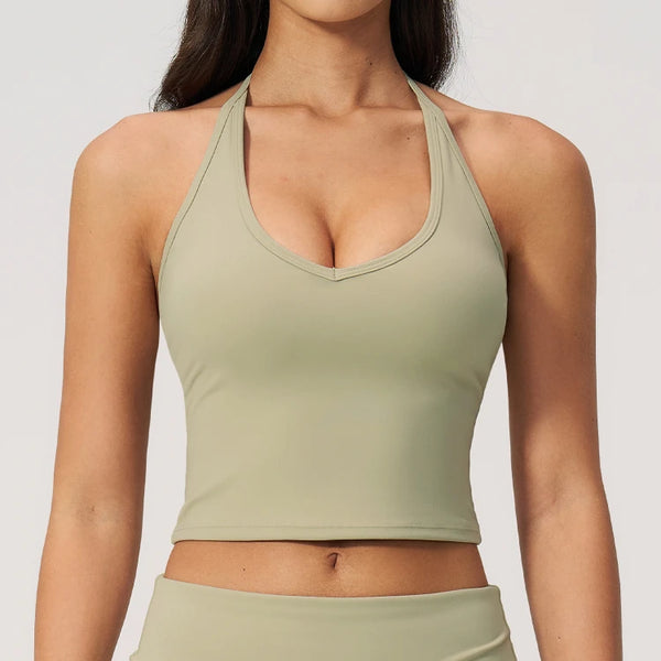 SPARK Women's V Neck Halter Tank Top ZC5529