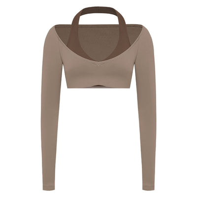 Spark Women's Halter Neck Crop Top Yoga Shirt FNK8816