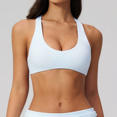 SPARK Women's Wide Halter Straps Cross Back Yoga Workout Bra ZC5558