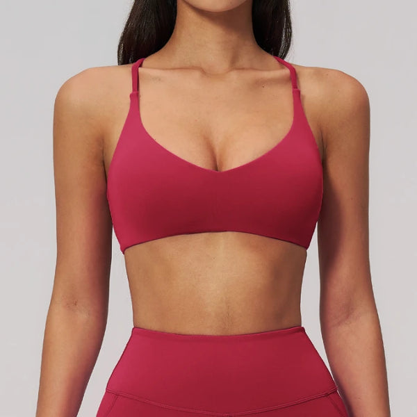 SPARK Cross-Back Spaghetti Straps Yoga Fitness Bra ZC3091-2