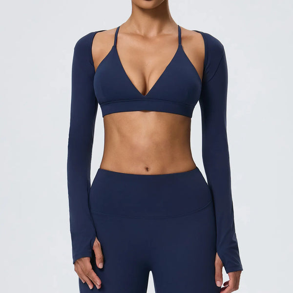 SPARK Women's Long-Sleeve Crop Yoga Shrug YEL62540