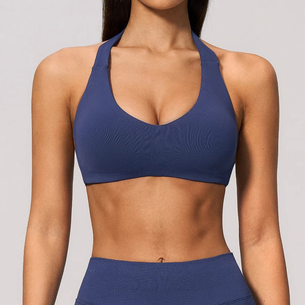 SPARK Women's Seamless Lycra Halter-Neck Sports Bra ZC4535