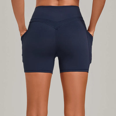 SPARK Women's Tummy Control High-Waisted Yoga Shorts with Pockets TF2116