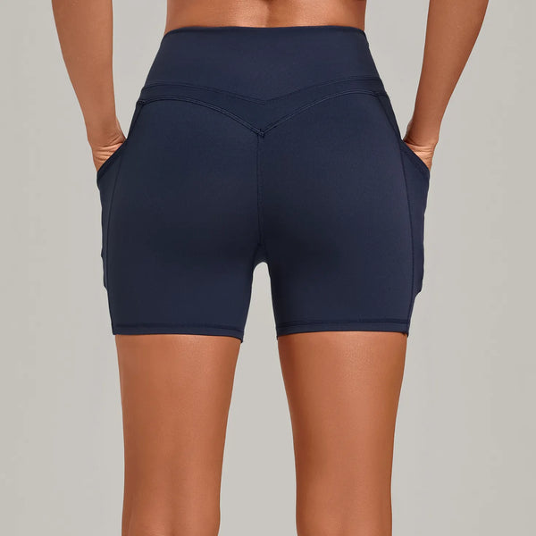 SPARK Women's Tummy Control High-Waisted Yoga Shorts with Pockets TF2116