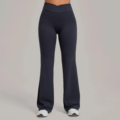 SPARK Women's High Waist Crossover Flare Yoga Pants QS9089