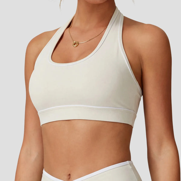 SPARK Color-block Quick-drying Halter Neck Yoga Bra For Women HQ554