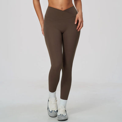 SPARK Women's Naked-Feel Cross Waist Yoga Leggings ZC2588