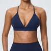 SPARK Women's Deep V Neck Crossover Yoga Sports Bra YEL52736