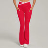 SPARK Color Block Cross Waist Yoga Flared Pants TF25129