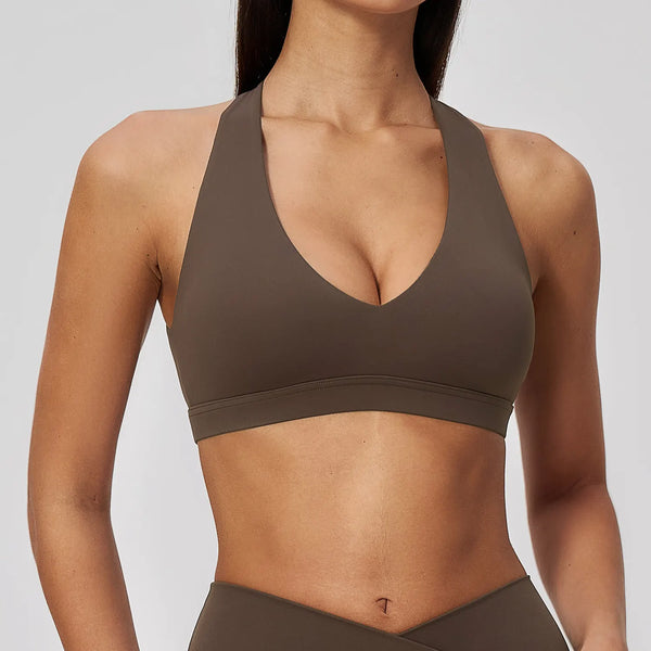 Spark Women's Halter-Neck High Support Yoga Sports Bra ZC2588