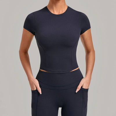 SPARK Women's Summer Fitted Short-Sleeve Yoga T-Shirt QS1369