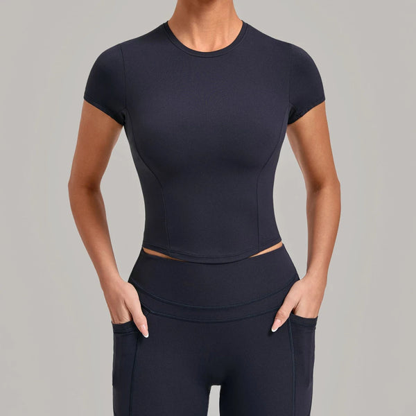 SPARK Women's Summer Fitted Short-Sleeve Yoga T-Shirt QS1369