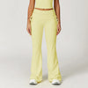 SPARK Folded Waist Yoga Flared Pants with Drawstring ZC3055