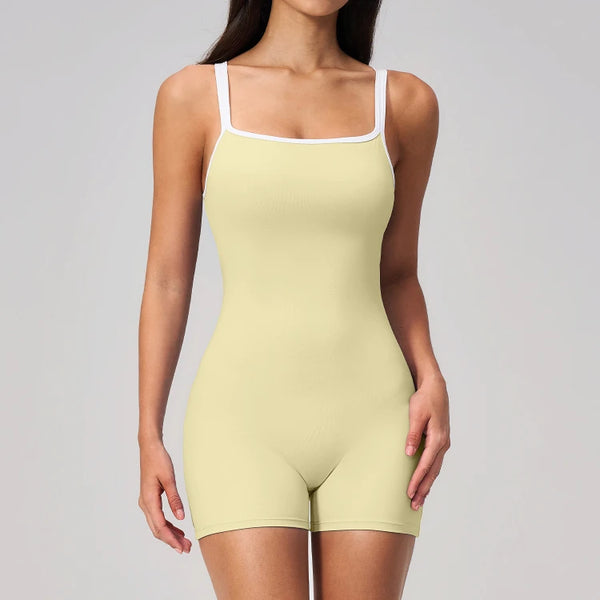 SPARK Women's Square Neck Backless Yoga Fitness Bodysuit ZC2134-2