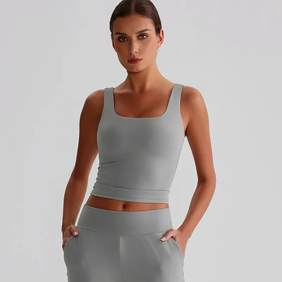 SPARK Square Neck Longline Sports Tank Top LQ8011