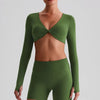 SPARK Twist Deep V Workout Cropped Top LQ8019