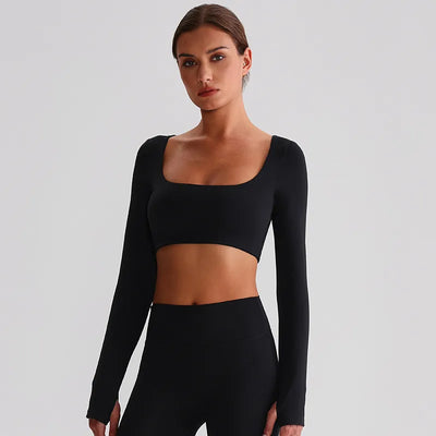SPARK Recycled Square Neck Yoga Crop Top LQ8026