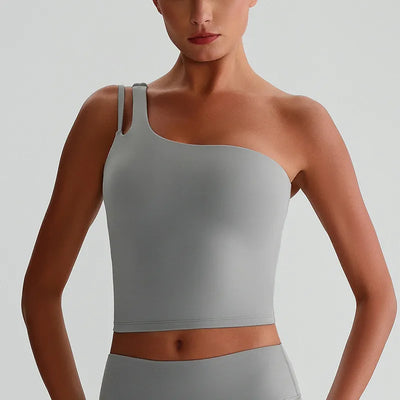 SPARK One-Shoulder Yoga Crop Tank Top LQ8029