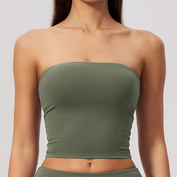 SPARK Women's Strapless Sexy Open-Back Yoga Tube Top ZC8793