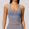 SPARK Seamless Halter V-Neck Open-Back Tank Top ZC4535