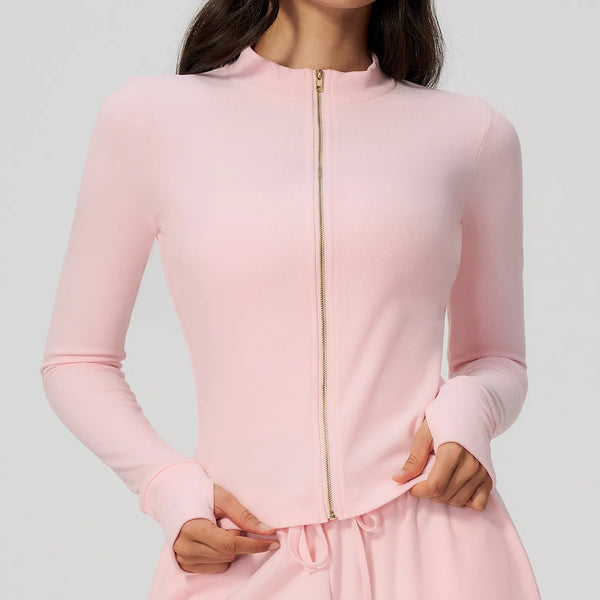 SPARK Women's Brushed Zip-Up Yoga Jacket | Stand Collar Workout & Running Jacket ZC9626-1