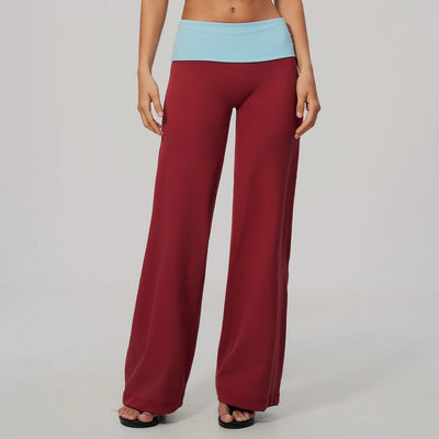 SPARK Women’s High-Waisted Color Block Fold-Over Yoga Pants ZC2585