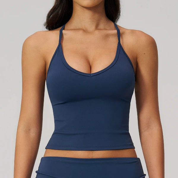 SPARK Women's Spaghetti Strap Halter Racerback Yoga Tank Top ZC5558