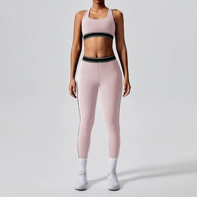 SPARK Contrast Color Two Piece Fitness Set JK235