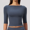 SPARK Women's Fitted Boat Neck Workout Shirt ZC8793
