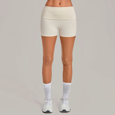 SPARK Women’s Fold-Over Waist Invisible Scrunch Yoga Shorts TF8402