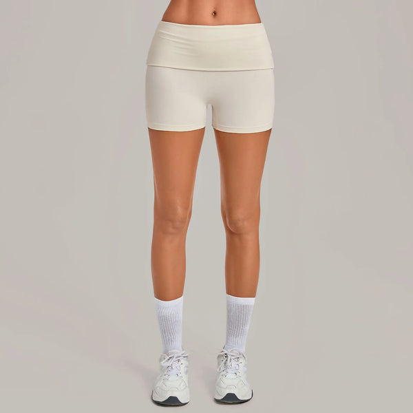 SPARK Women’s Fold-Over Waist Invisible Scrunch Yoga Shorts TF8402
