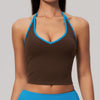 SPARK Color-block V-neck Halter Yoga Tank Top ZC9639