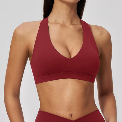 Spark Women's Halter-Neck High Support Yoga Sports Bra ZC2588