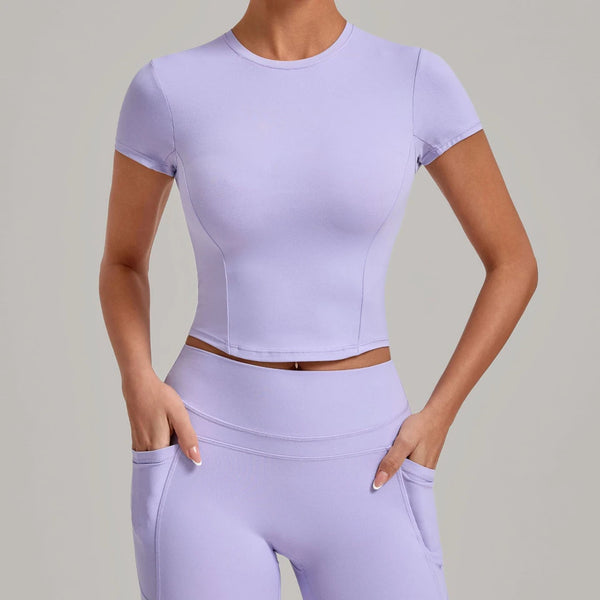 SPARK Women's Summer Fitted Short-Sleeve Yoga T-Shirt QS1369