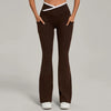 SPARK Color Block Cross Waist Yoga Flared Pants TF25129