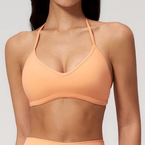 SPARK Thin-Strap V Neck Halter Yoga Fitness Bra ZC5555