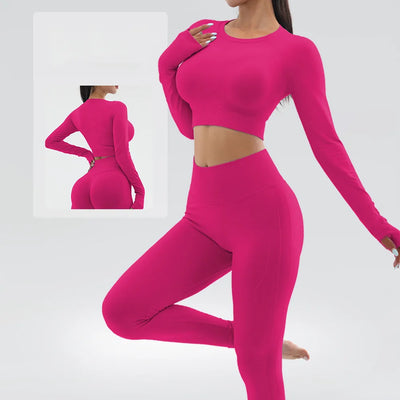SPARK Seamless Long Sleeve Yoga Fitness Two Piece Set YB1870