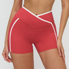 SPARK Contrasting Color Cross Waist Yoga Shorts ZC9528