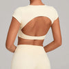 SPARK Women's Hollow Back Crop Yoga Short-Sleeve QS2590