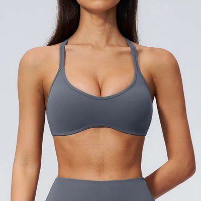 SPARK Women's Shockproof U-Neck Cross Back Yoga Sports Bra ZC5560